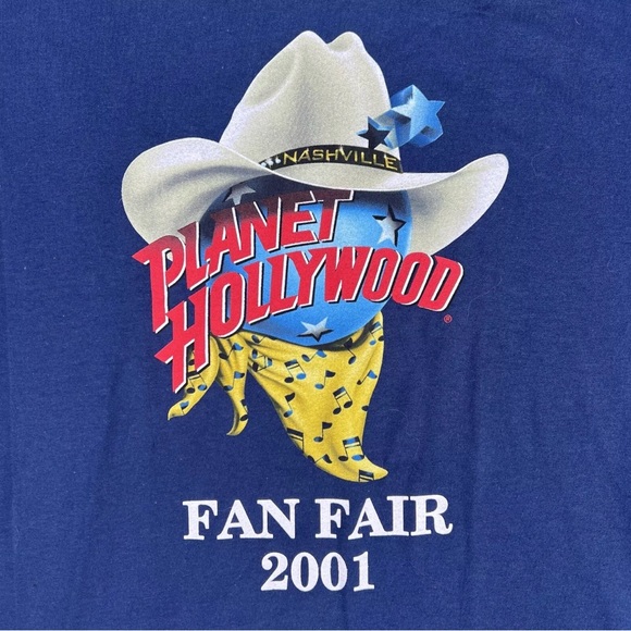 NEW Vintage Planet Hollywood Nashville Fan Fair Tshirt Navy Blue Size M - Picture 3 of 5